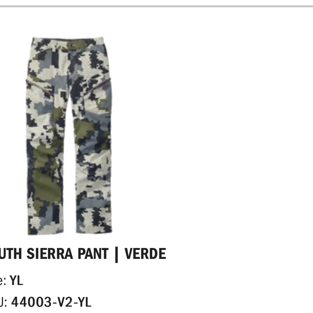 Kuiu youth Sierra pant. Very little use and perfect condition!!